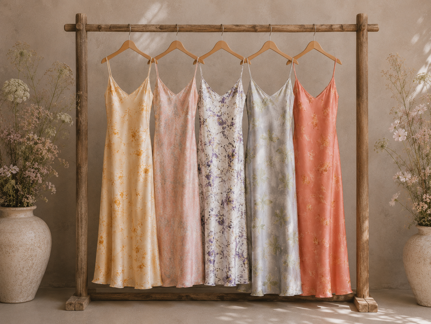 Flora Obscura Signature Silk Slip Dress | Botanically Printed